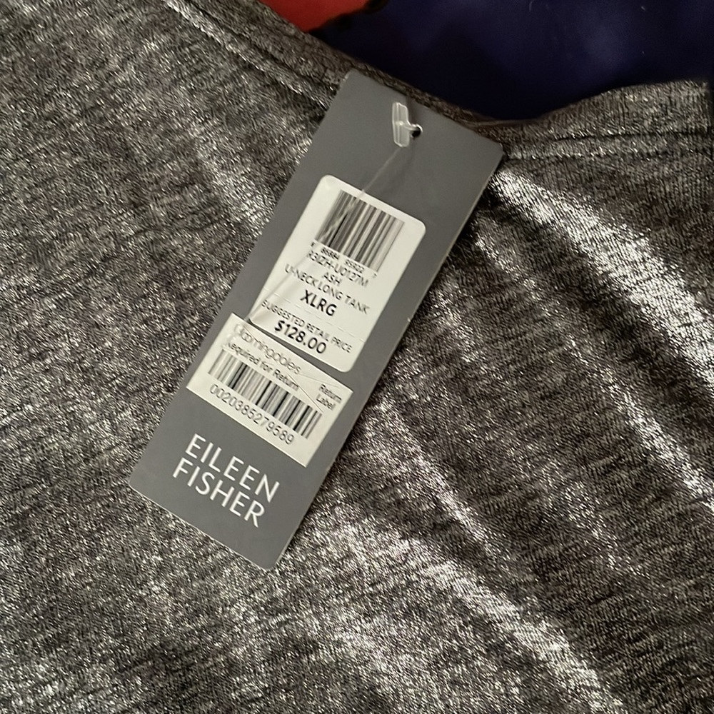 Eileen Fisher linen u- neck long tank, size XL, new - Picture 7 of 7